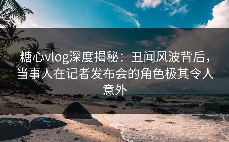 糖心vlog深度揭秘:丑闻风波背后,当事人在记者发布会的角色极其令人意外 糖心vlog深度揭秘:丑闻风波背后,当事人在记者发布会的角色极其令人意外